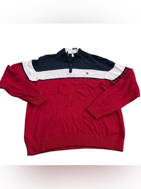 NWT Polo Assn. Red White Blue Quarter Zip size XL Men
